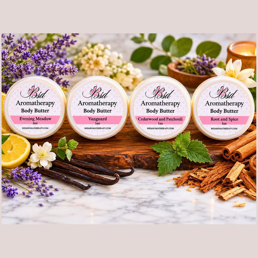Organic Shea Butter Minis "Grounded" Scent Collection – $7.00 Each (1oz) BSD Aromatherapy